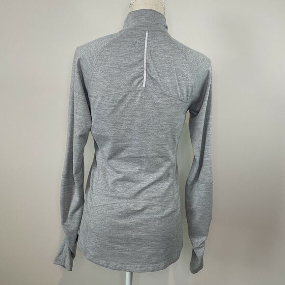 Lucy Gray 3/4 Zip Pullover Ruched Long Sleeve Women's Size Small Thumb Holes - Picture 3 of 10